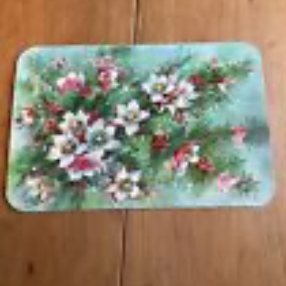 Vintage Christmas MCM Lot Of 4 Wipe/Clean Place Mats Signed G. Galian 2 Designs - Picture 11 of 11